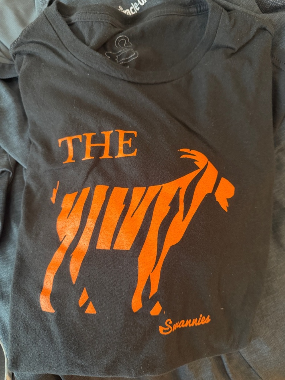 Swannie Tiger Woods GOAT - Black Tee with Bright Orange Goat Graphic